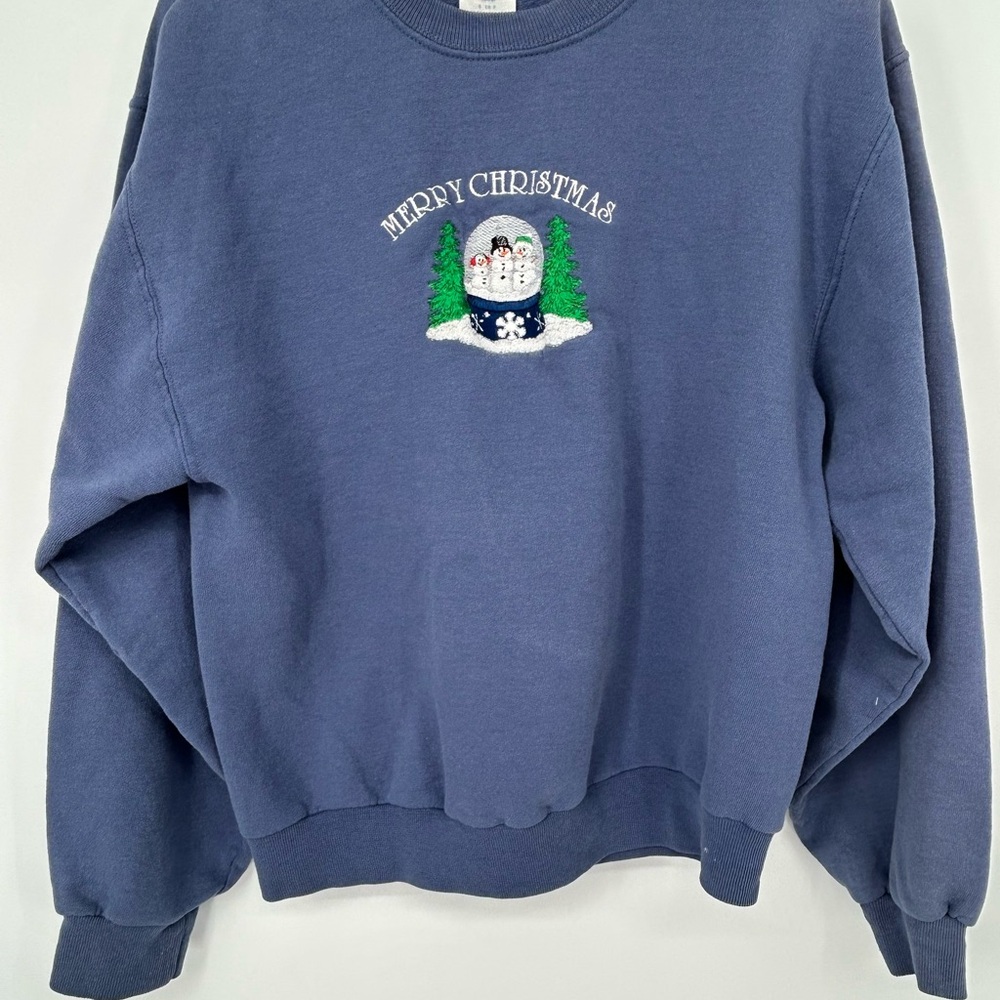 Jerzees Blue‎ Christmas Crewneck Sweater